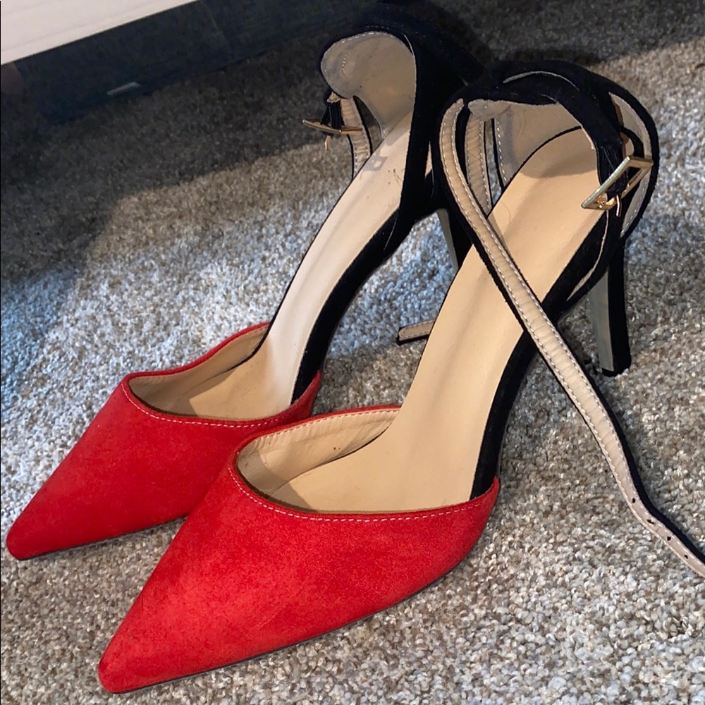 Elegant Red and Black Women's Heels